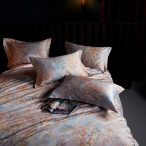 Floral Digital Printing Duvet Quilt Comforter Cover Queen King Bed Sheet Double Pillowcases 4 Pieces Long Staple Cotton Bedding Set