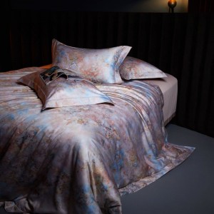 Floral Digital Printing Duvet Quilt Comforter Cover Queen King Bed Sheet Double Pillowcases 4 Pieces Long Staple Cotton Bedding Set
