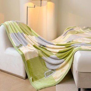 High gram weight blue printing milk fleece printed home textiles bedding blanket supplier