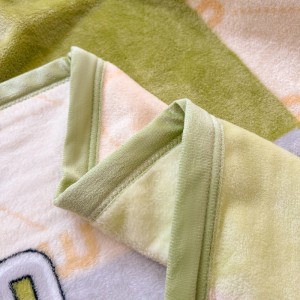 High gram weight blue printing milk fleece printed home textiles bedding blanket supplier