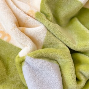 High gram weight blue printing milk fleece printed home textiles bedding blanket supplier