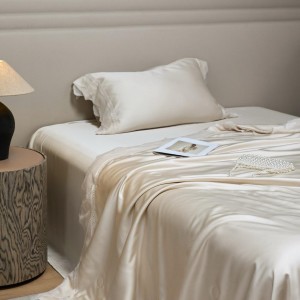 Hot selling lyocell 4-pieces home hotel textile beige solid color duvet comforter cover beige bed linen bedding set