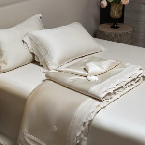 Hot selling lyocell 4-pieces home hotel textile beige solid color duvet comforter cover beige bed linen bedding set