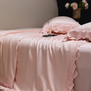 Hot selling lyocell 4-pieces home hotel textile beige solid color duvet comforter cover beige bed linen bedding set