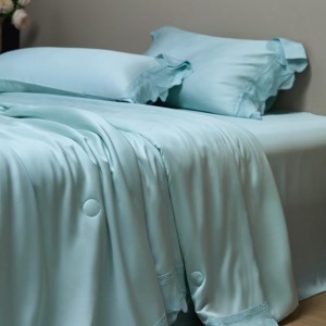 Hot selling lyocell 4-pieces home hotel textile beige solid color duvet comforter cover beige bed linen bedding set