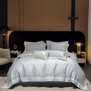 Elegant design full size solid color adult pillowcases luxury 100% cotton sateen pink comforter cover bedding set supplier