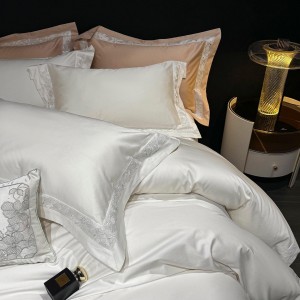 Elegant design full size solid color adult pillowcases luxury 100% cotton sateen pink comforter cover bedding set supplier