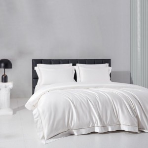 Ultra-soft high-count encrypted pure white long-staple cotton 4 pcs bedding set
