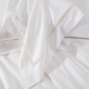 Ultra-soft high-count encrypted pure white long-staple cotton 4 pcs bedding set