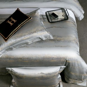 100S double-strand Egyptian cotton Giza long-staple cotton yarn-dyed jacquard buried rope craft four-piece bedding set