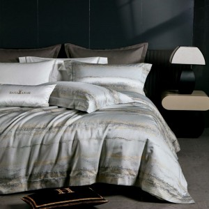 100S double-strand Egyptian cotton Giza long-staple cotton yarn-dyed jacquard buried rope craft four-piece bedding set