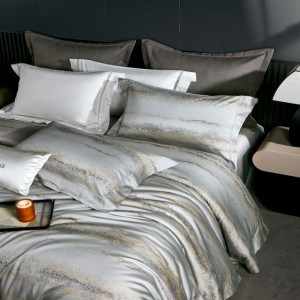 100S double-strand Egyptian cotton Giza long-staple cotton yarn-dyed jacquard buried rope craft four-piece bedding set