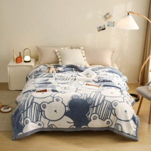 High gram weight green Raschel fleece fluffy 2/2.3m coverlets high-quality 1-piece blanket