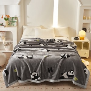 High gram weight green Raschel fleece fluffy 2/2.3m coverlets high-quality 1-piece blanket