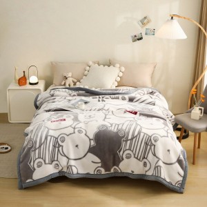High gram weight green Raschel fleece fluffy 2/2.3m coverlets high-quality 1-piece blanket