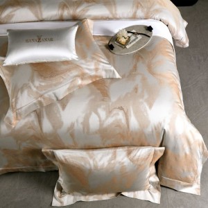 Luxury Egyptian cotton Giza long-staple cotton yarn-dyed jacquard buried rope craft duvet quilt comforter cover four-piece bedding set