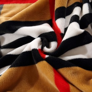 Winter warm velvet coverlets printing polyester bedding king size orange blanket supplier