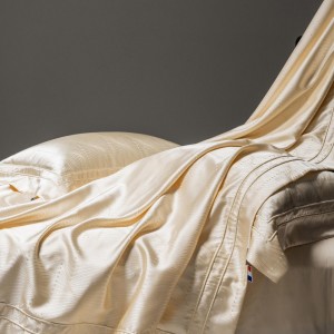 Luxury Gold Jacquard Satin Pima Cotton Home Textiles Quilt Cover 4-piece Duvet Cover Bedding Set