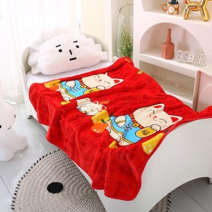 Cartoon single home textile red printed milk velvet ODM/OEM blanket supplier