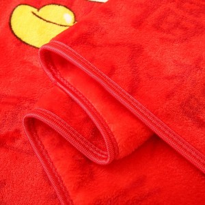Cartoon single home textile red printed milk velvet ODM/OEM blanket supplier