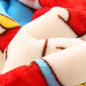Cartoon single home textile red printed milk velvet ODM/OEM blanket supplier