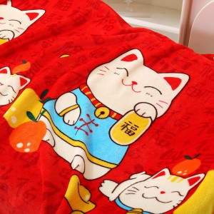 Cartoon single home textile red printed milk velvet ODM/OEM blanket supplier
