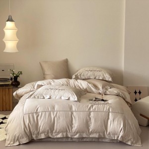 Advanced design full size embroidery adult patchwork pillowcases luxury 100% cotton sateen comforter cover bedding set supplier