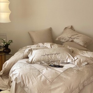 Advanced design full size embroidery adult patchwork pillowcases luxury 100% cotton sateen comforter cover bedding set supplier