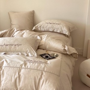 Advanced design full size embroidery adult patchwork pillowcases luxury 100% cotton sateen comforter cover bedding set supplier