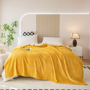 premium milk fleece solid color home textiles yellow 1 pcs blanket wholesaler