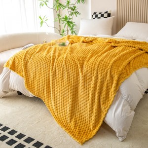 premium milk fleece solid color home textiles yellow 1 pcs blanket wholesaler