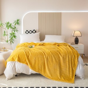 premium milk fleece solid color home textiles yellow 1 pcs blanket wholesaler