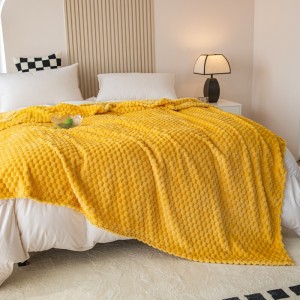 premium milk fleece solid color home textiles yellow 1 pcs blanket wholesaler