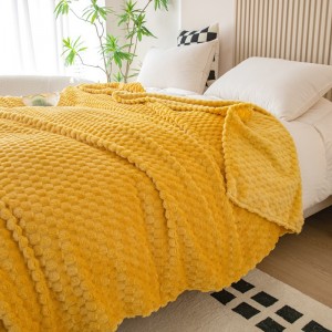 premium milk fleece solid color home textiles yellow 1 pcs blanket wholesaler