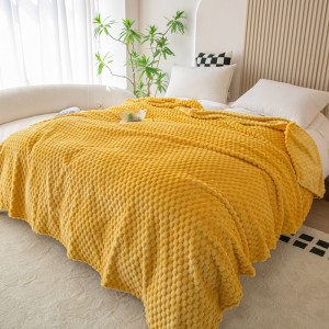 premium milk fleece solid color home textiles yellow 1 pcs blanket wholesaler