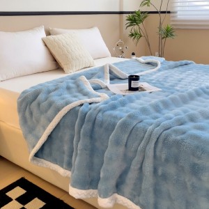 Hot selling 1-pieces home hotel textile blue solid color home textiles milk fleece blanket supplier