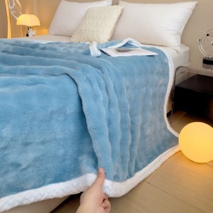 Hot selling 1-pieces home hotel textile blue solid color home textiles milk fleece blanket supplier