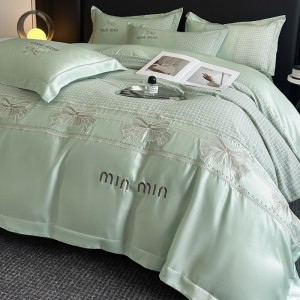 Wholesale high-end pillowcases pink embroidery comforter set cotton bed linen fitted sheets 2m/2.2m bedding set for adults