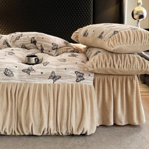Premium quality milk velvet printing home textiles carving craft 4pcs bedding set supplier
