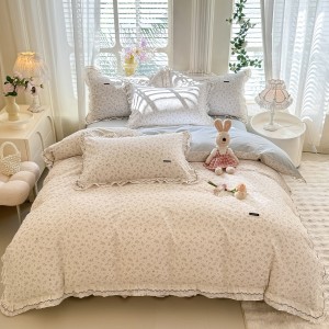 Premium quality white printing home textiles pure cotton comforter duvet cover bedding set