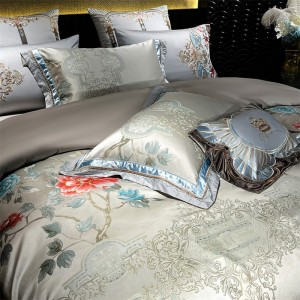 High quality yarn dyed sliver jacquard 4pcs home textiles patchwork bedding set supplier