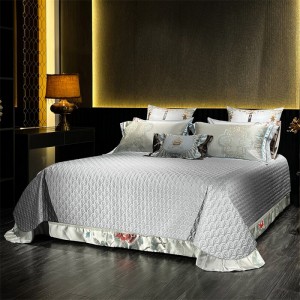 High quality yarn dyed sliver jacquard 4pcs home textiles patchwork bedding set supplier