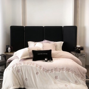 Winter warm embroidery quilt cover purple milk fleece adult comforter cover high-end bedsheets home textile bedding set supplier