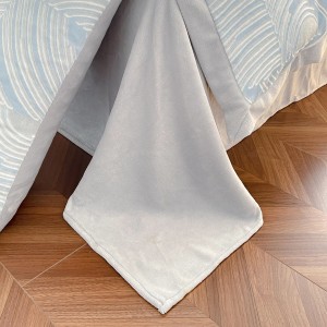 High gram weight beige milk fleece pillowcases fluffy 2/2.3m quilt comforter cover jacquard pillow shams 4-piece bedding set