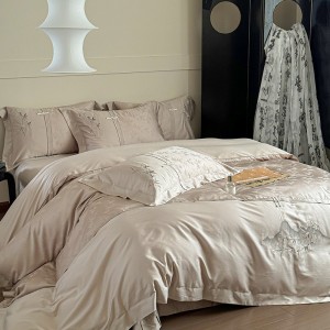 New Chinese Style Jacquard And Embroidery Duvet Quilt Comforter Cover Lyocell Cotton Bed Sheets Pillowcases Bedding Set