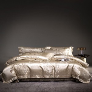 Heavy high-precision brocade 100% cotton yarn-dyed jacquard four-piece bedding set