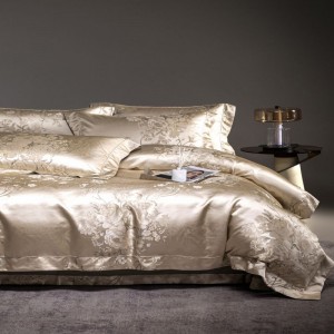 Heavy high-precision brocade 100% cotton yarn-dyed jacquard four-piece bedding set
