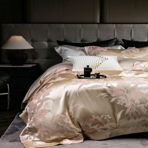 Lyocell Cotton Jacquard Duvet Quilt Comforter Cover Double Coverlets Bed Sheets Bedding Set