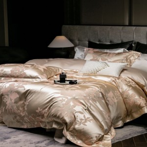 Lyocell Cotton Jacquard Duvet Quilt Comforter Cover Double Coverlets Bed Sheets Bedding Set
