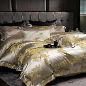 High Luxury Lyocell Cotton Home Textile ODM/OEM Jacquard Duvet Cover Bed Sheets Bedding Set